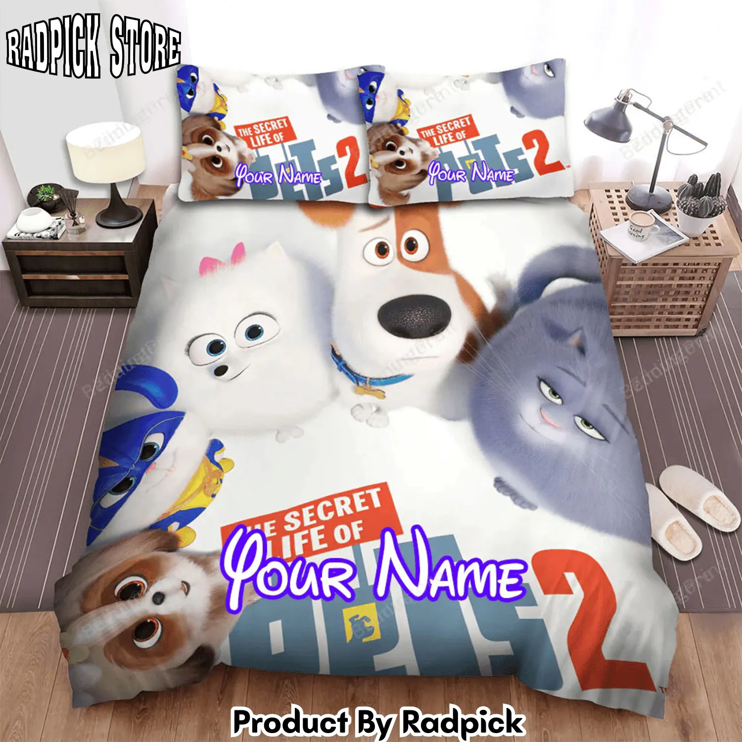 Radpick the secret life of pets 2 28201929 movie poster bed sheets duvet cover personalized name bedding sets rp327944